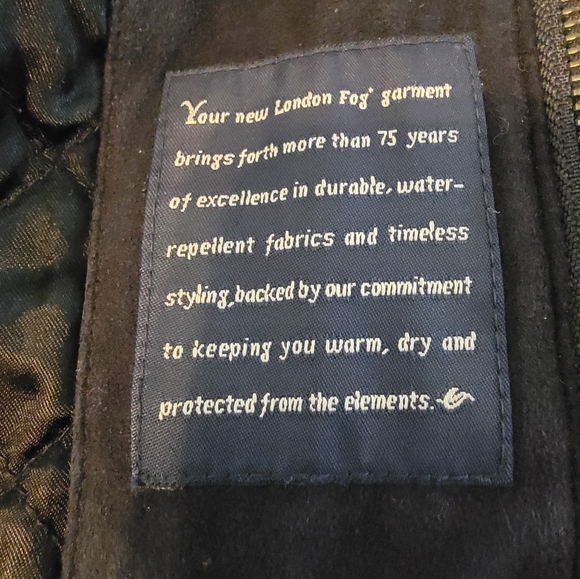 London Fog Black/Grey All Weather Suede Jacket - Size Large Regular - Picture 5 of 7